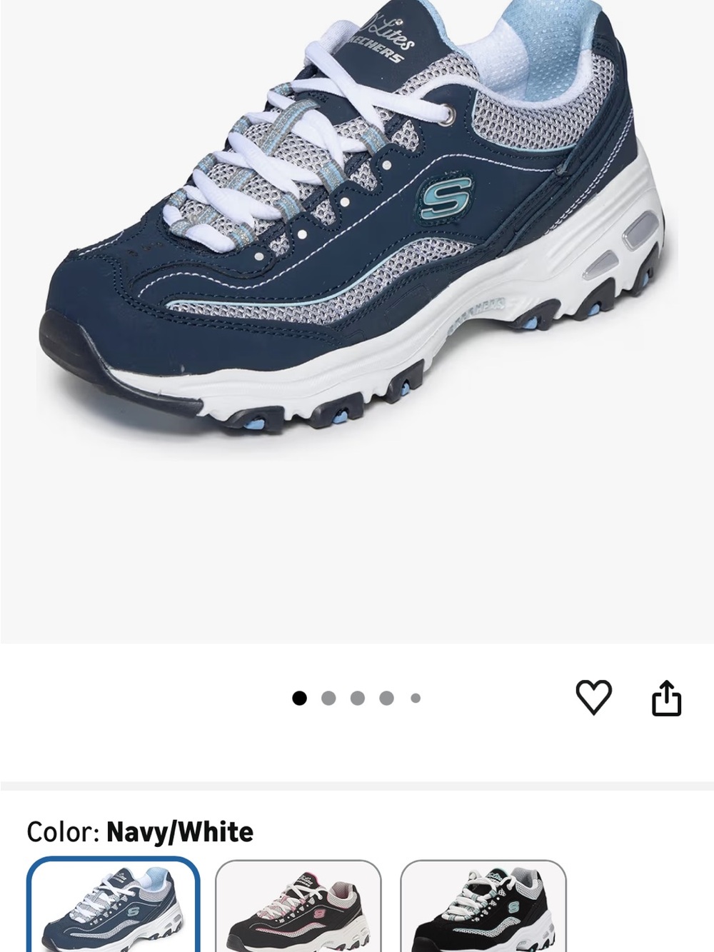 Skechers Navy and White Chunky Athletic Sneaker